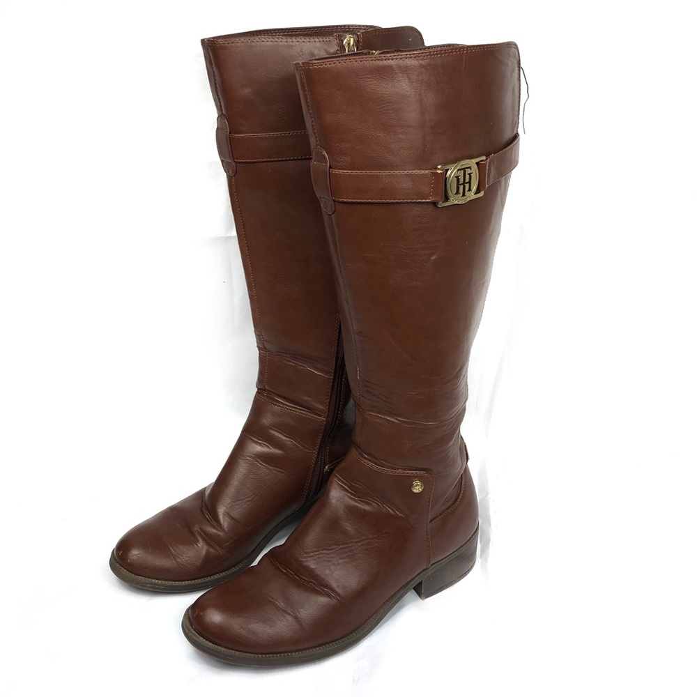 Tommy Hilfiger brown boots vegan leather size 9.5